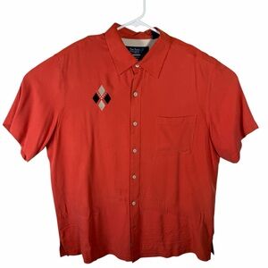 Nat Nash Luxury Original Men’s Size Large Orange 100% Silk Shirt